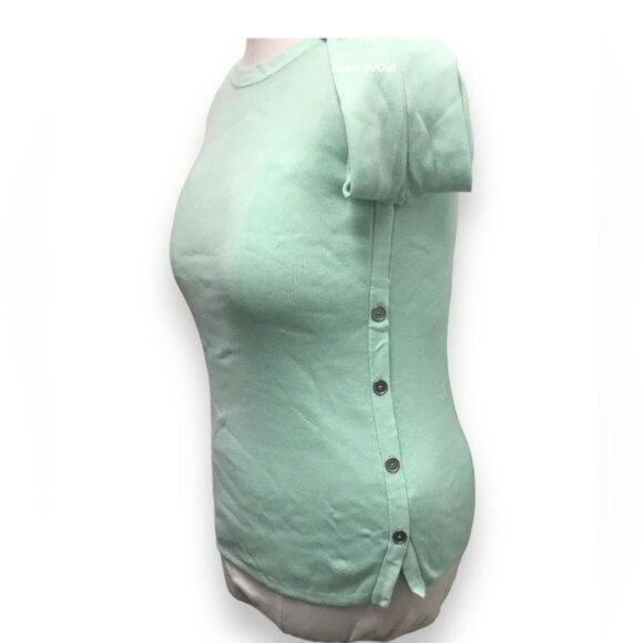 Talbots Women’s Long Sleeve Round Neck Button Down Sides Knit Top, Size XS - Picture 3 of 7